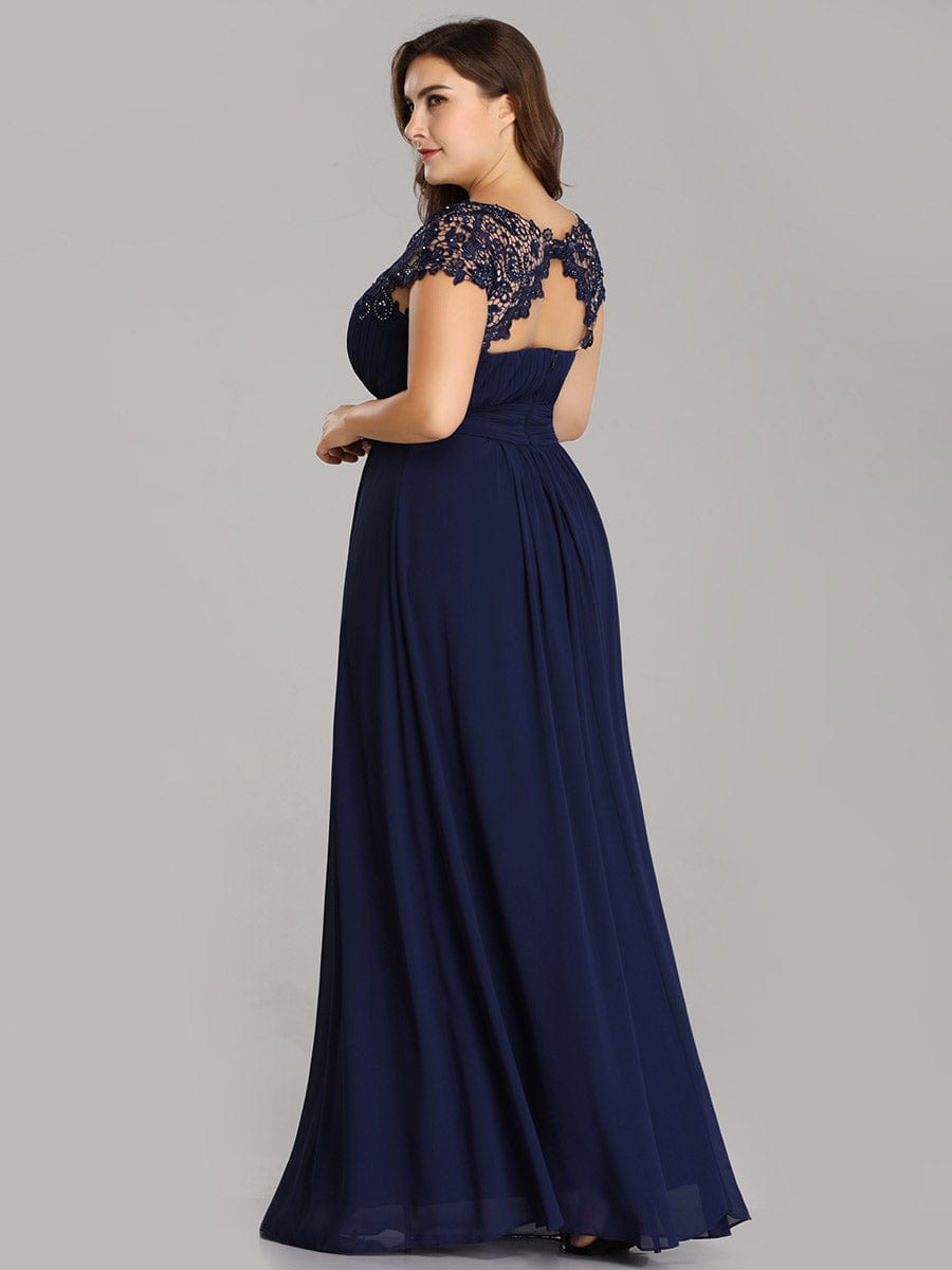 Sophisticated Lace Cap Sleeve Bridesmaid Gown