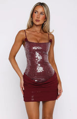 Lace Patchwork Rhinestone Bodycon Backless Slip Mini Dresses Red