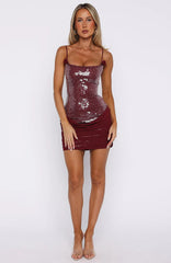 Lace Patchwork Rhinestone Bodycon Backless Slip Mini Dresses Red