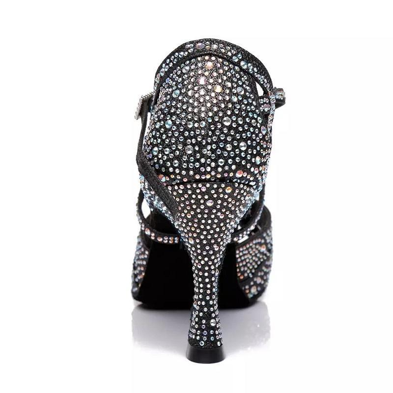 Women's Sparkling Glitter Customized Heel Salsa Latin Ballroom Dance Shoes
