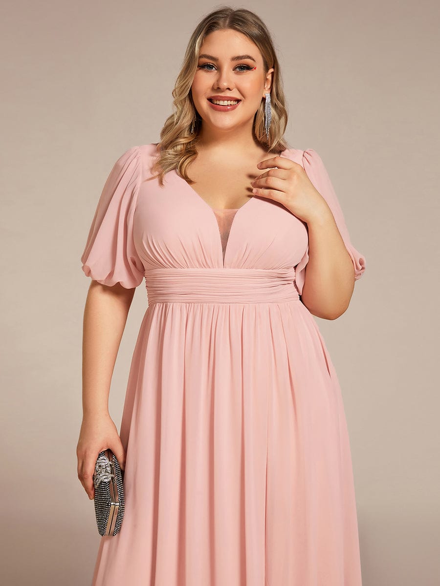 Elegant Plus Size Chiffon Evening Gown with Front Slit