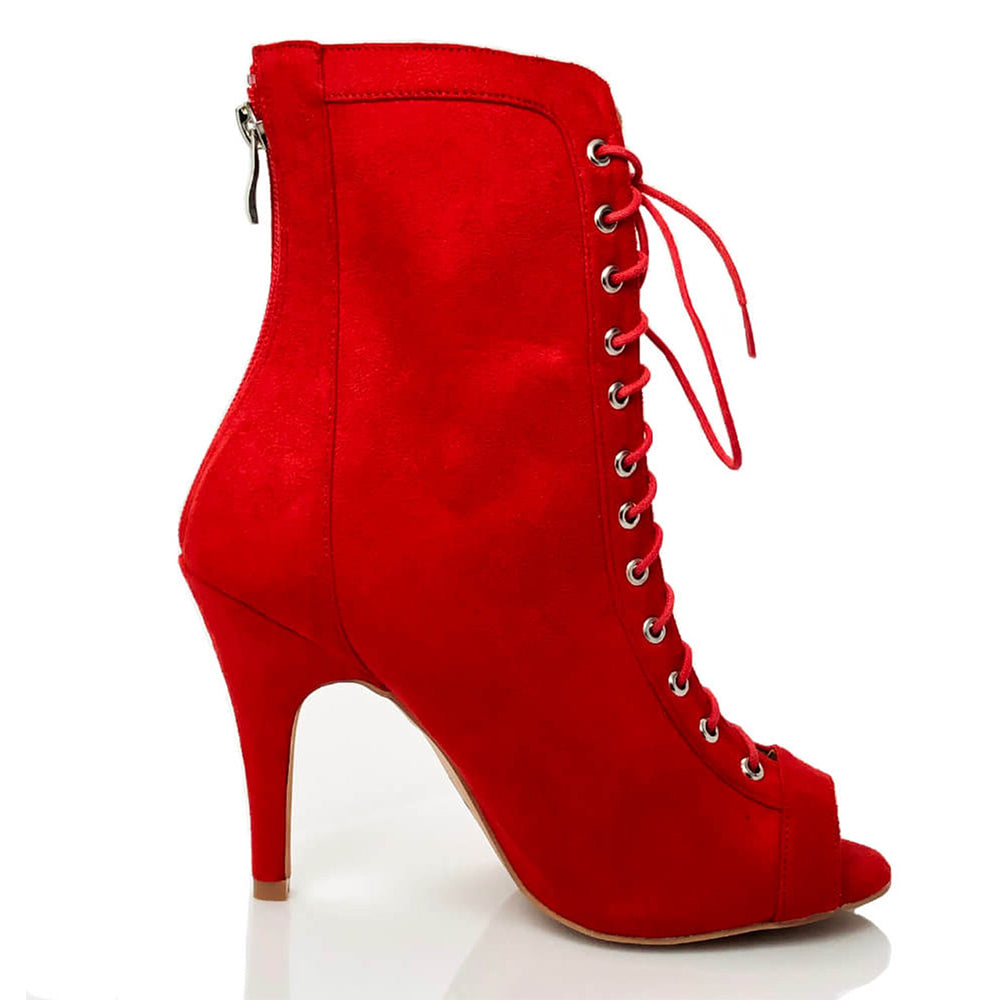 Women's Customized Heel Suede Heels Lace-up Rubber Sole Dance Boots Dance Boots JazSalsa Dance Shoes