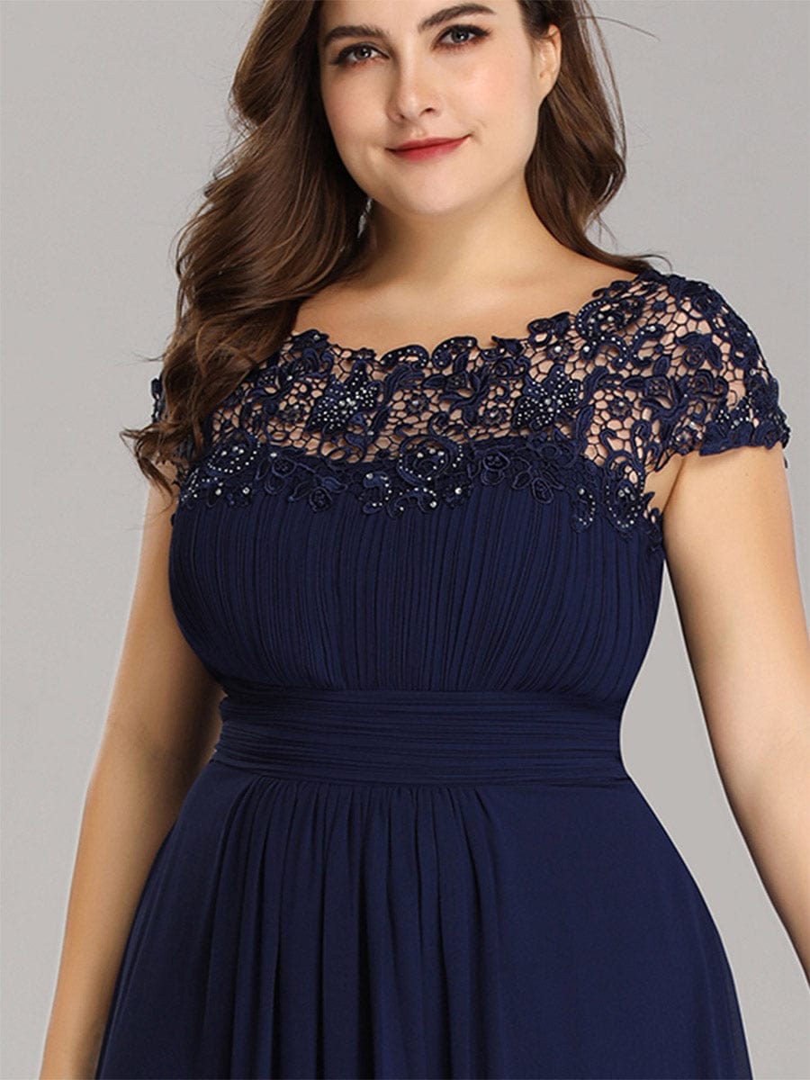 Sophisticated Lace Cap Sleeve Bridesmaid Gown
