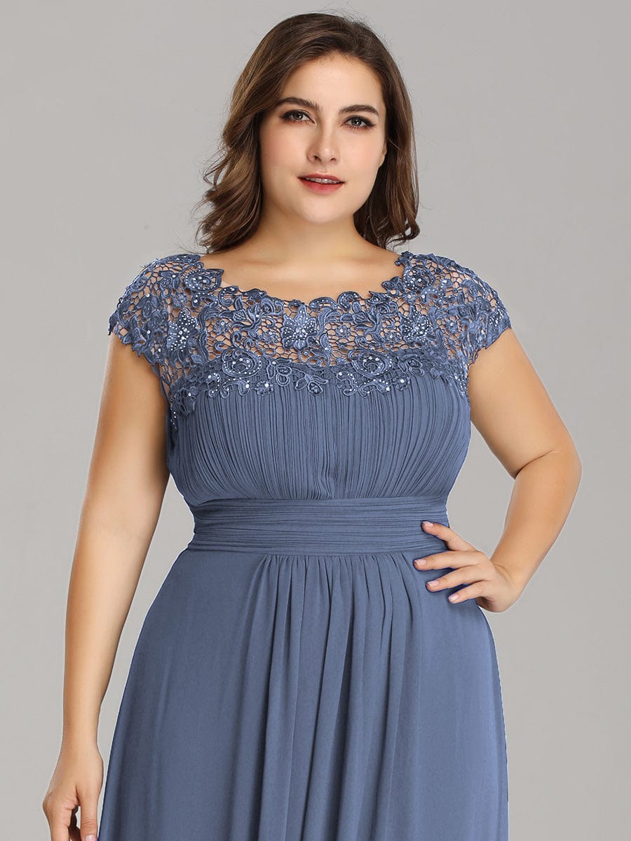 Sophisticated Lace Cap Sleeve Bridesmaid Gown