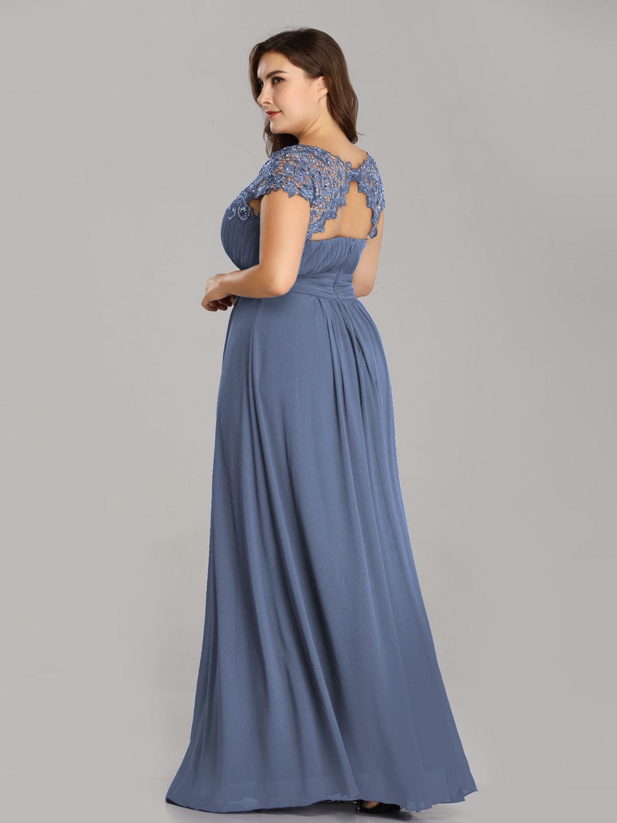 Sophisticated Lace Cap Sleeve Bridesmaid Gown