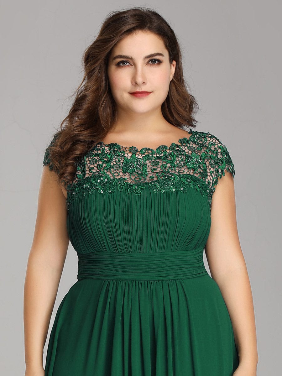 Sophisticated Lace Cap Sleeve Bridesmaid Gown